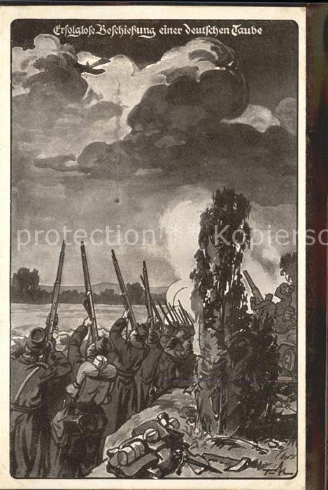 Flugzeuge Militaria Beschießung deutscher Taube