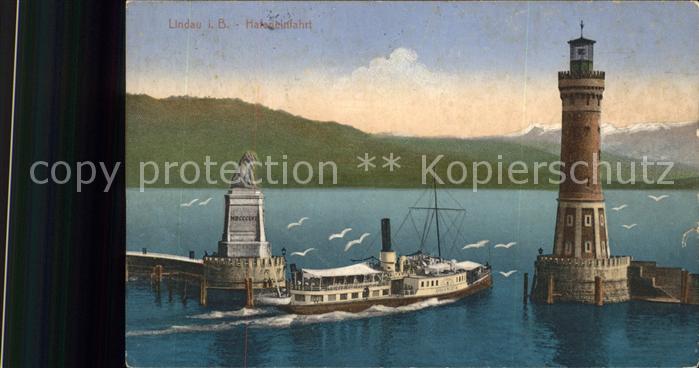 Dampfer Binnenschifffahrt Hafeneinfahrt Lindau Bodensee