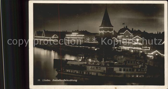 Dampfer Binnenschifffahrt Lindau Seehafen-Beleuchtung