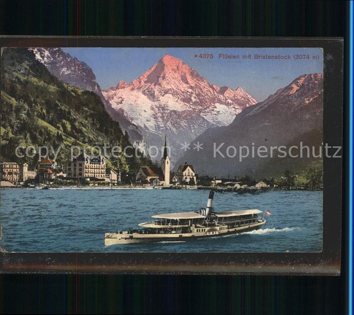 Dampfer Seitenrad Flüelen Bristenstock
