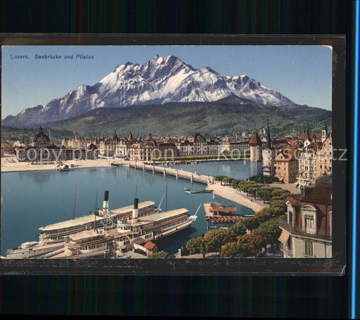 Dampfer Binnenschifffahrt Luzern Seebrücke Pilatus