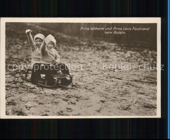 Schlitten Schnee Prinz Wilhelm Prinz Louis Ferdinand