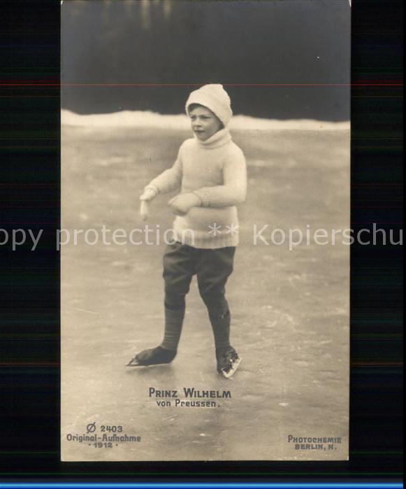 Schlittschuhlaufen Eislaufen Prinz Wilhelm v. Preussen