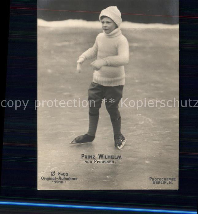 Schlittschuhlaufen Eislaufen Prinz Wilhelm v. Preussen