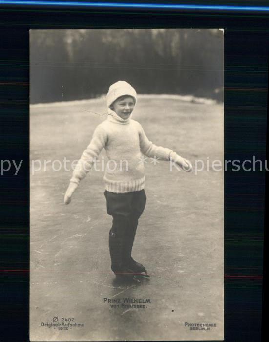 Schlittschuhlaufen Eislaufen Prinz Wilhelm von Preussen