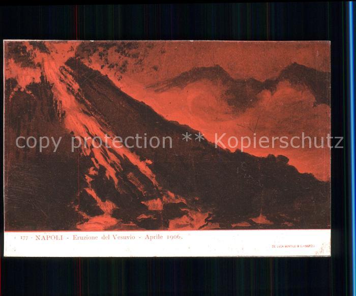 Napoli Neapel Künstlerkarte Vulkan