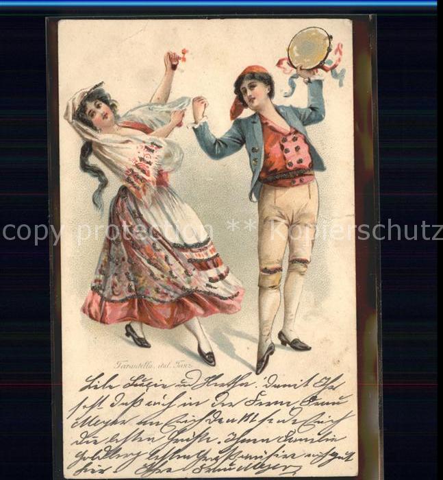 Tanz Taenzer Tracht  Tamborin