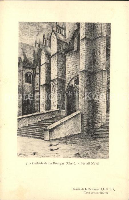 Bourges Cathedrale Portail Nord Künstlerkarte