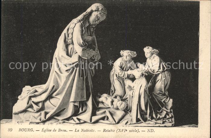 Bourg-en-Bresse Eglise de Brou La Nativite Sculpture