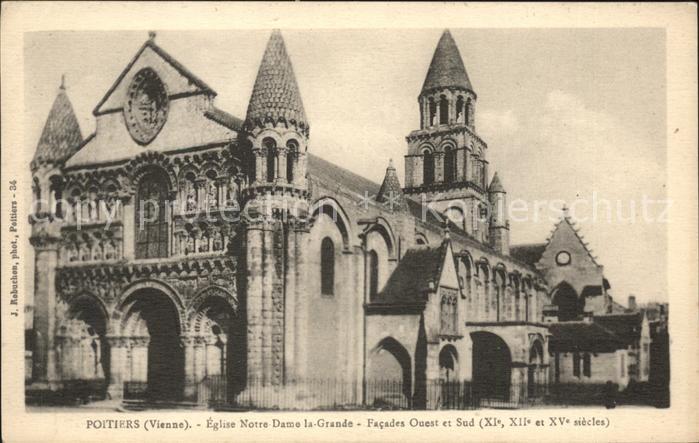 Poitiers 86 Eglise Notre Dame la Grande Facades