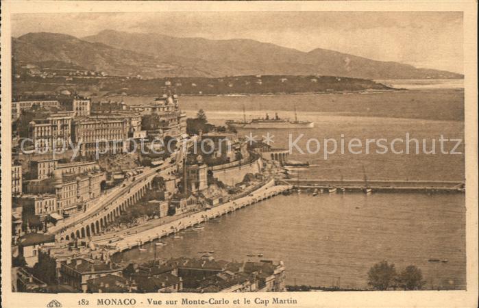 Monaco Vue sur Monte Carlo Port Cap Martin