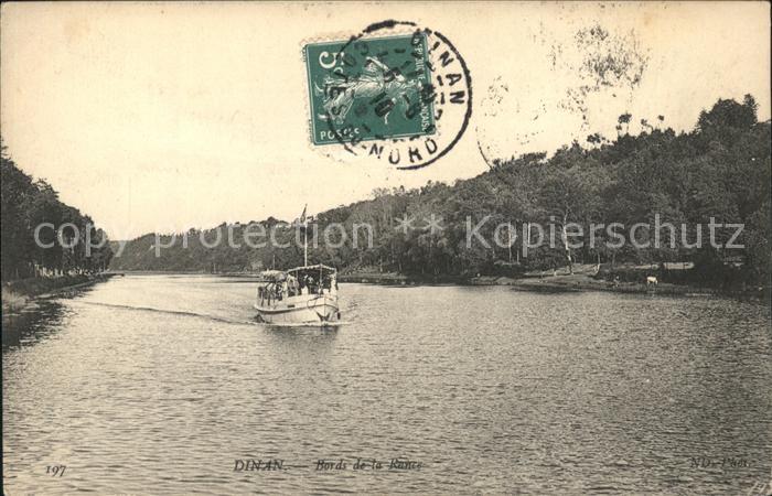 Dinan 22 Bords de la Rance Bateau Stempel auf AK