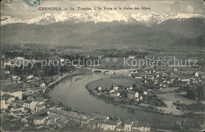 Grenoble La Tronche Ile Verte et chaine des Alpe