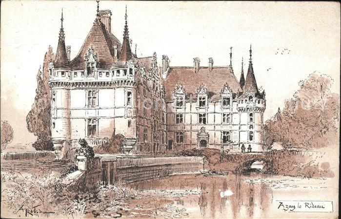 Azay-le-Rideau Chateau Künstlerkarte