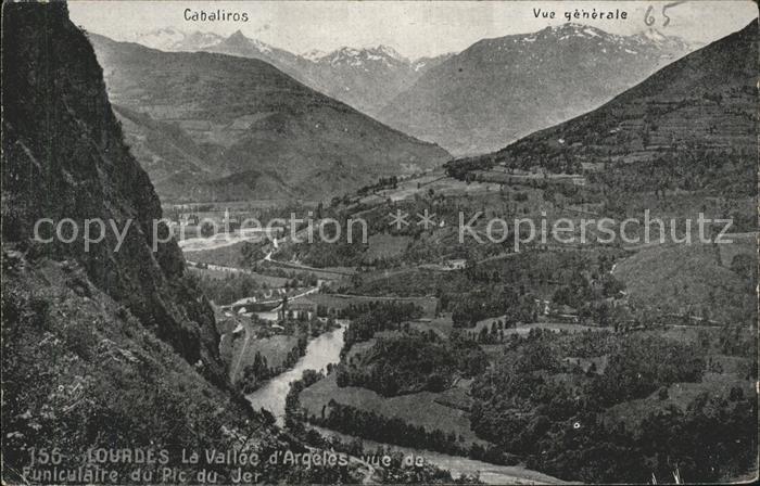 Lourdes Hautes Pyrenees Vallee d_Argeles vue de Funiculaire du