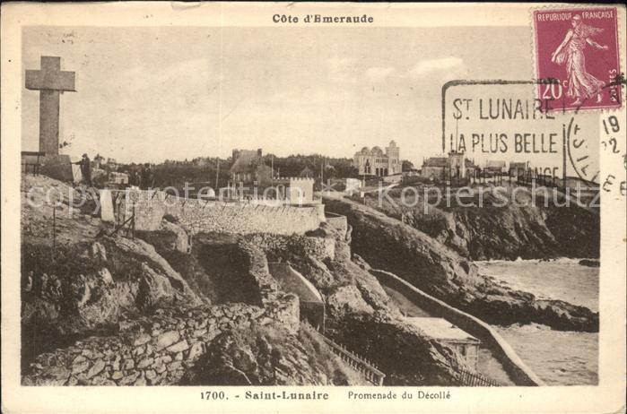 Saint-Lunaire Promenade du Decolle Stempel auf AK