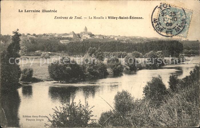 Villey-Saint-Etienne Bords de la Moselle Stempel auf AK