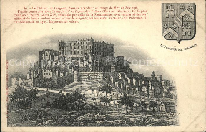 Grignan Chateau au temps de Mme de Sevigne