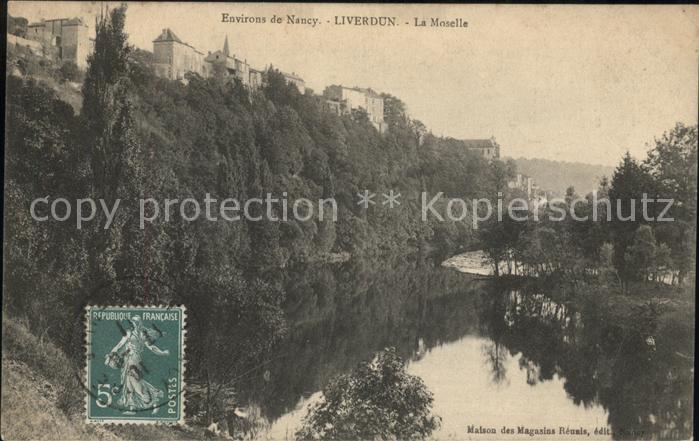 Liverdun Bords de la Moselle Stempel auf AK