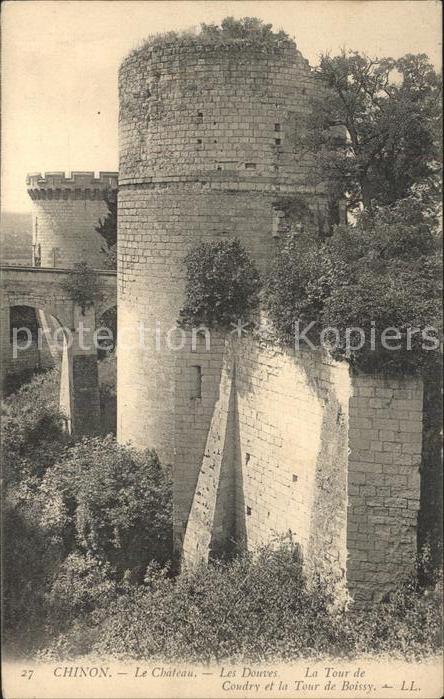 Chinon Indre et Loire Chateau Les Douves Tour de Coudry et To