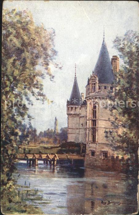 Azay-le-Rideau Chateau Renaissance Künstlerkarte