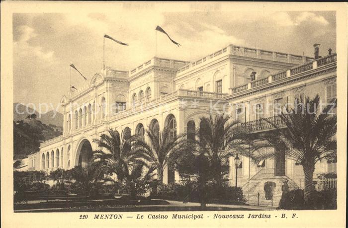 Menton Alpes Maritimes Casino Municipal Nouveaux Jardins