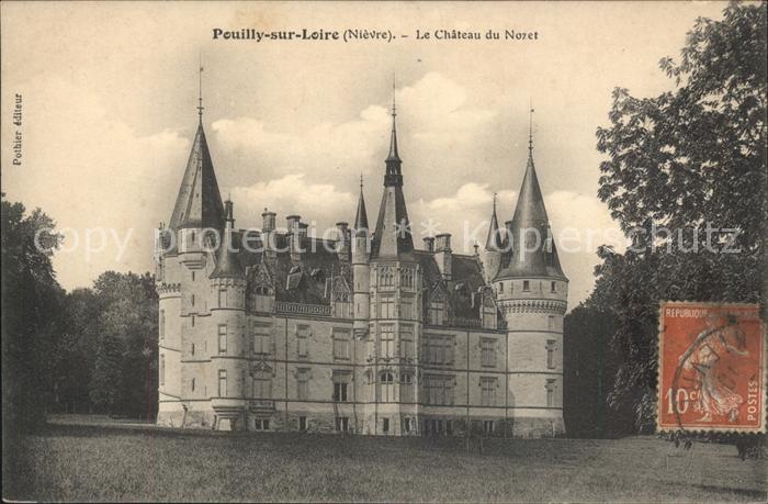 Pouilly-sur-Loire Chateau du Nozet Stempel auf AK