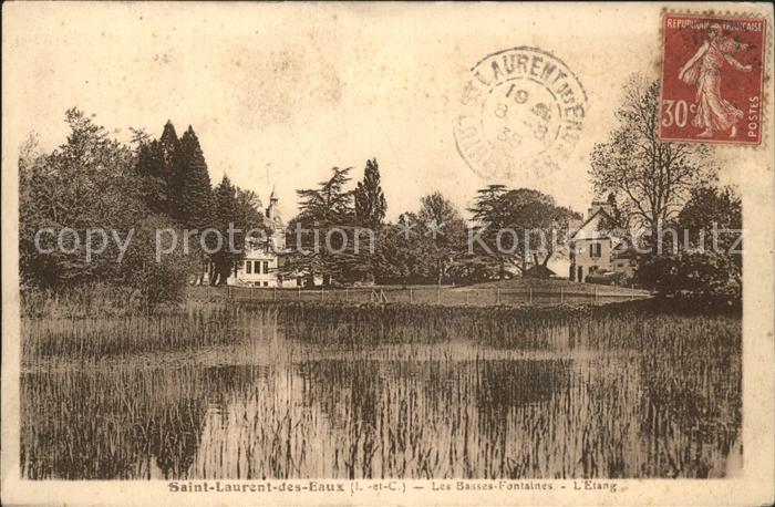 Saint Laurent des Eaux Les Basses Fontaines Etang Stempel auf