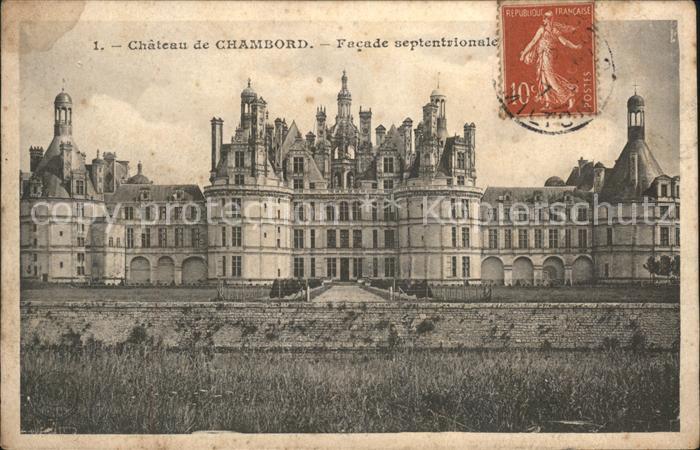 Chambord Blois Chateau Facade Stempel auf AK