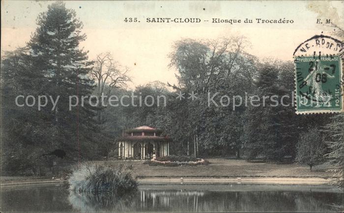 Saint-Claud Kiosque du Trocadero Etang Stempel auf