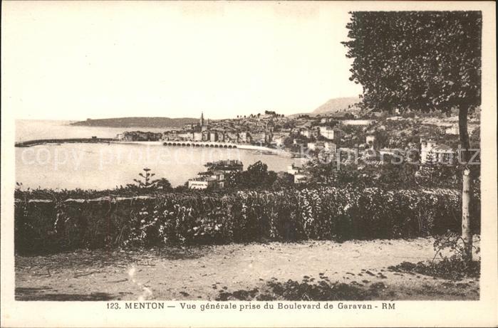 Menton Alpes Maritimes Vue generale prise du Boulevard de Gara