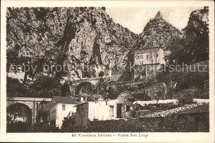 Menton Alpes Maritimes Ponte San Luigi Frontera Italiana