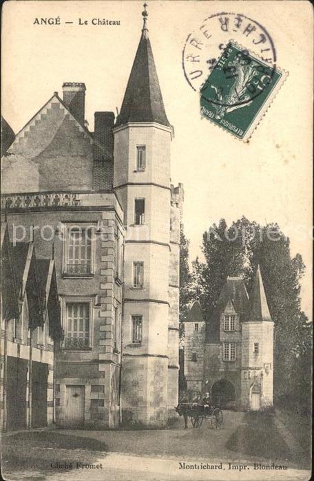 Ange Loir-et-Cher Chateau Stempel auf AK