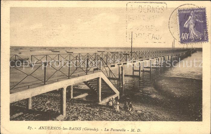 Andernos-les-Bains La Passerelle Stempel auf AK