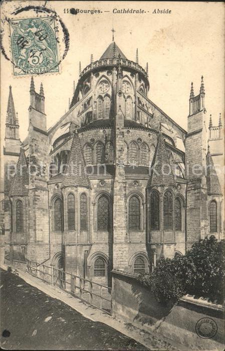 Bourges Cathedrale Abside Stempel auf AK