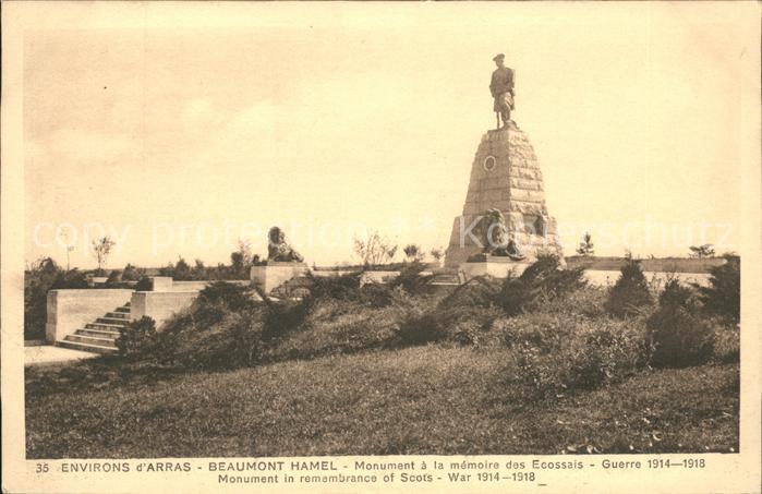 Beaumont-Hamel Somme Monument a la memoire des Ecossais Gran