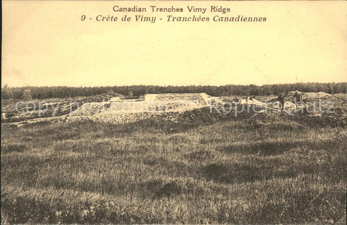Vimy Crete Tranchees Canadiennes Grande Guer