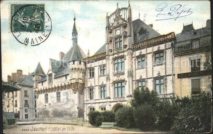 Saumur Hotel de Ville Stempel auf AK