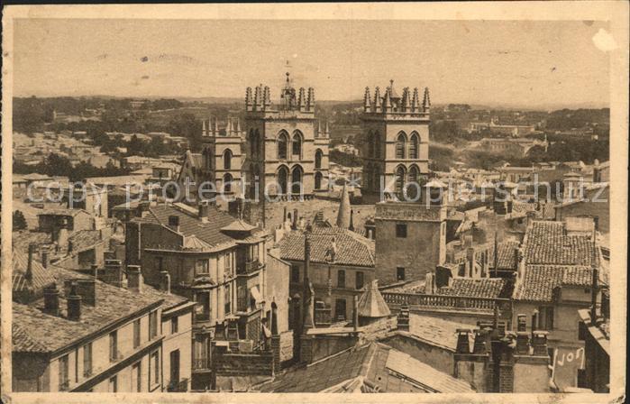 Montpellier Herault Panorama vers la Cathedrale Saint Pierr