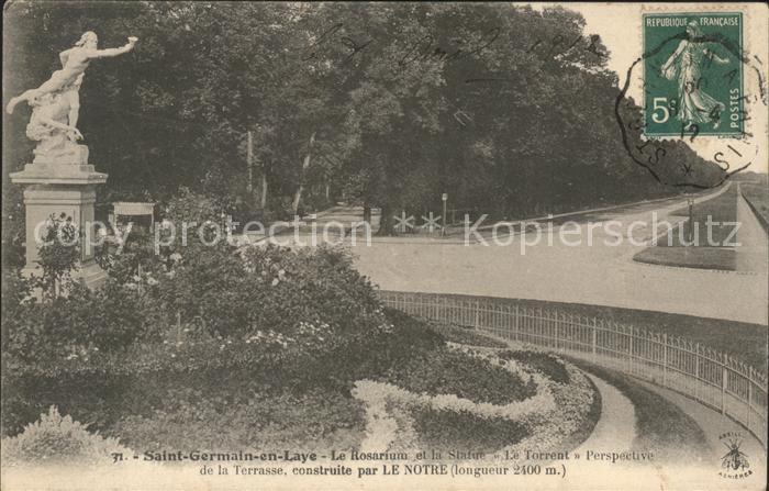 Saint-Germain-en-Laye Le Rosarium et Statue Le Torrent Stempe