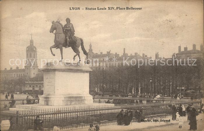 Lyon France Statue Louis XIV Monument Place Belleco