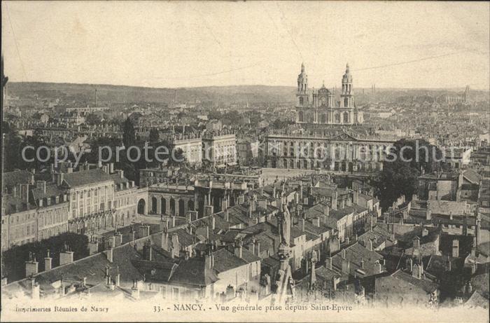 Nancy Lothringen Vue generale prise depuis Basilique Sai