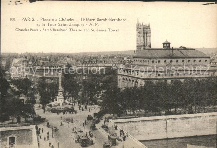 Paris Place du Chatelet Theatre Sarah Bernhar