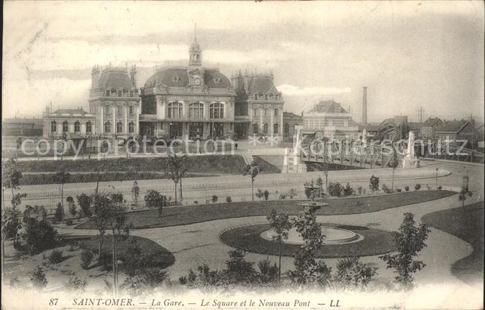 Saint-Omer Pas-de-Calais La Gare Square et le Nouveau Pont