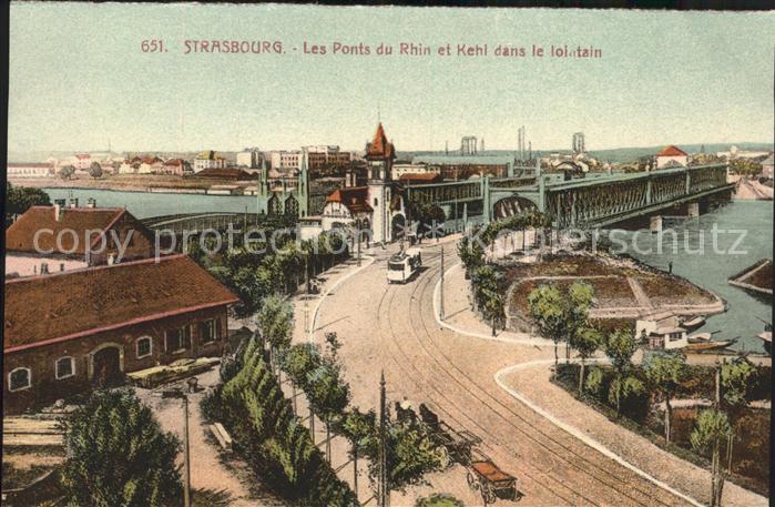 Strasbourg Alsace Ponts du Rhin et Kehl dans le lointain