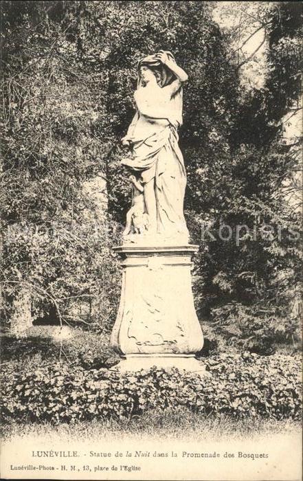 Luneville Statue de la Nuit Promenade des Bosquet