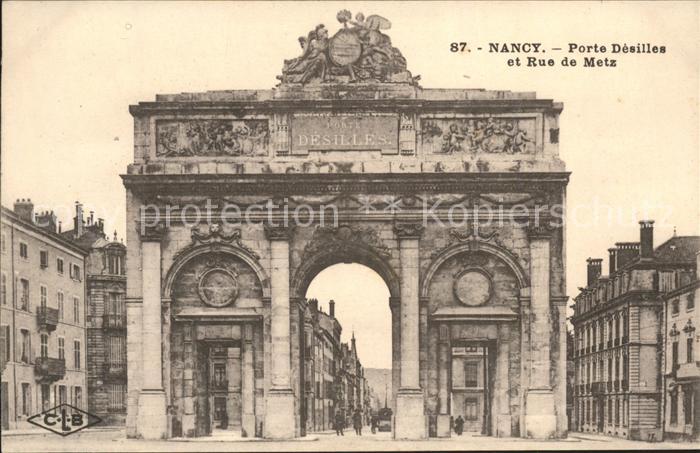Nancy Lothringen Porte Desilles et Rue de Metz