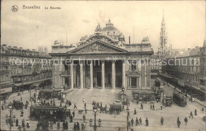 Bruxelles Bruessel La Bourse Tram Pferdekutsche