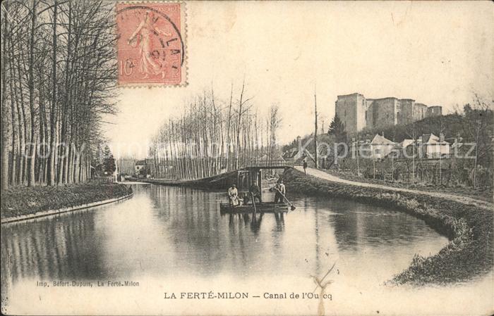 La Ferte-Milon Canal de l'Ourcq Stempel auf AK