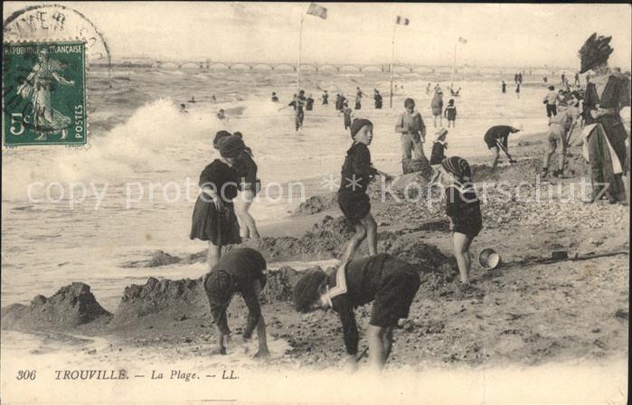 Trouville-sur-Mer La Plage Stempel auf AK